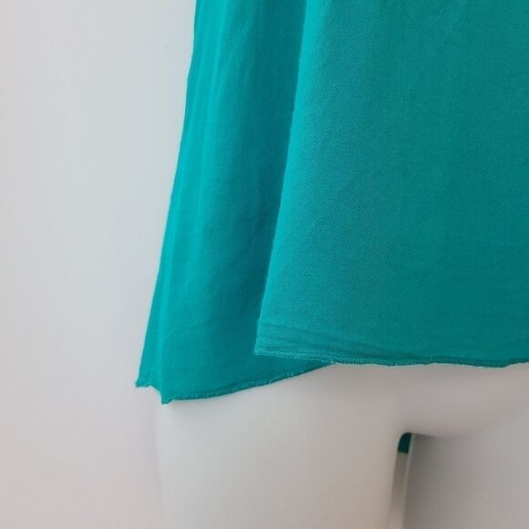 Aerie Scoop Scalloped Neckline Teal Tank Top โ Size S - Picture 5 of 7